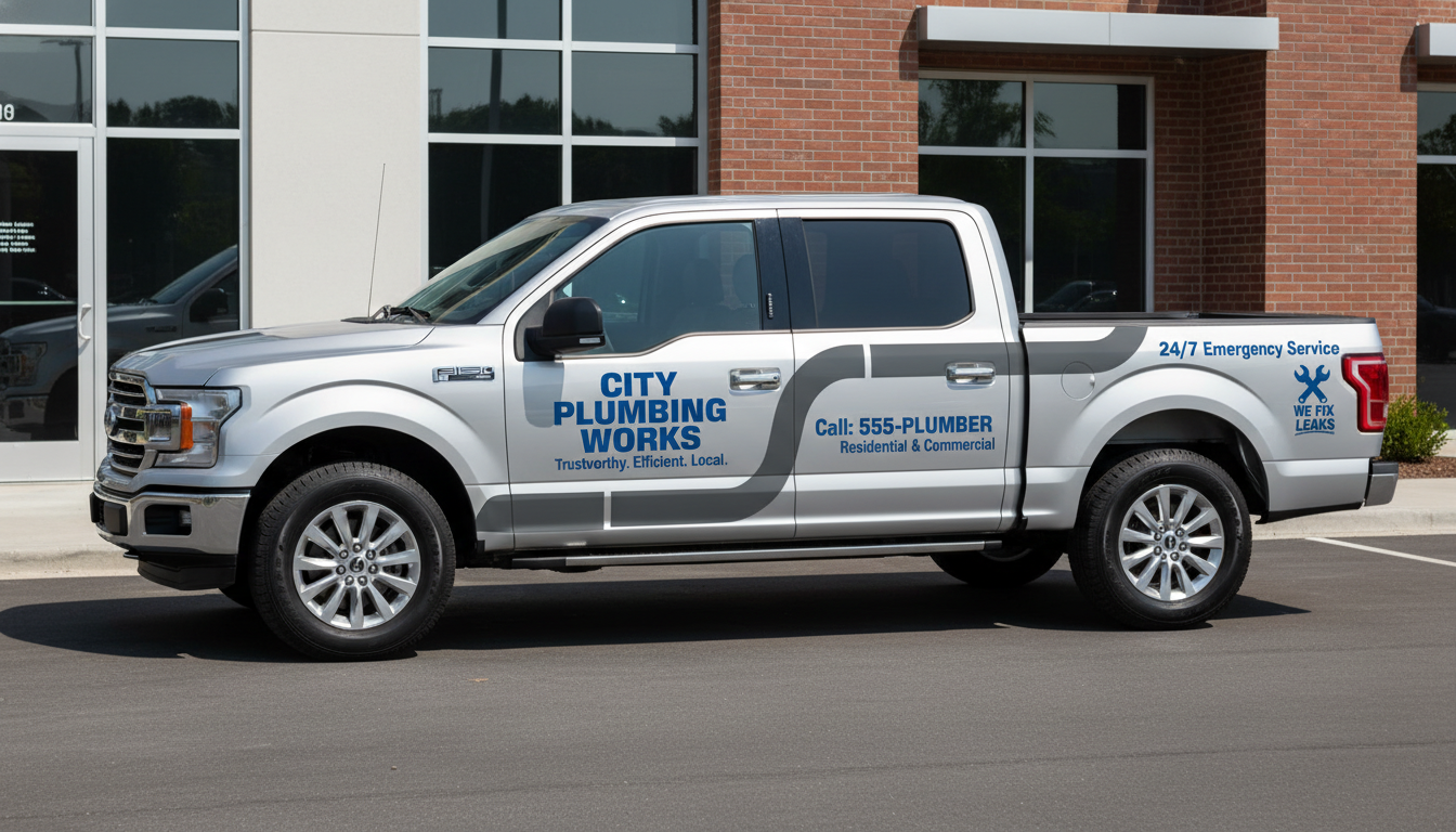 Pickup truck wrap mockup